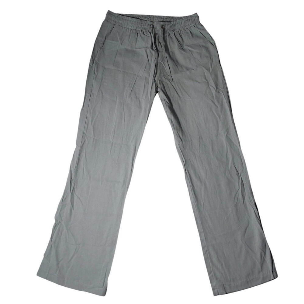 Women's Size L Cotton Linen Casual Lightweight Relax Fit Trousers FREE SHIPPING